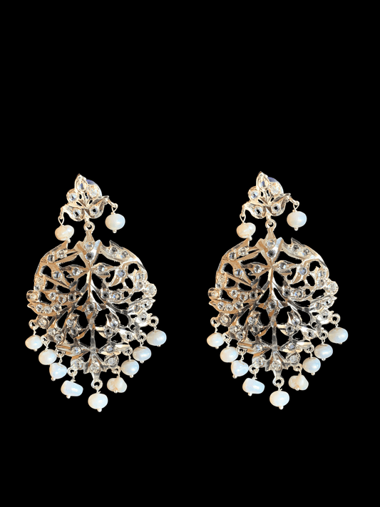 DER325 Aryana chandbali in silver plating  (READY TO SHIP  )