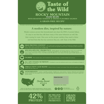Taste of the Wild Adult Rocky Mountain Venison and Salmon Feline Food