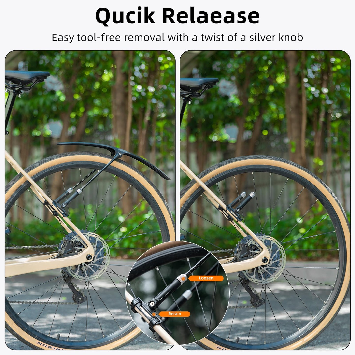 ROCKBROS Adjustable Bike Fenders Set for Road Bikes Easy Install - Triathlete Store