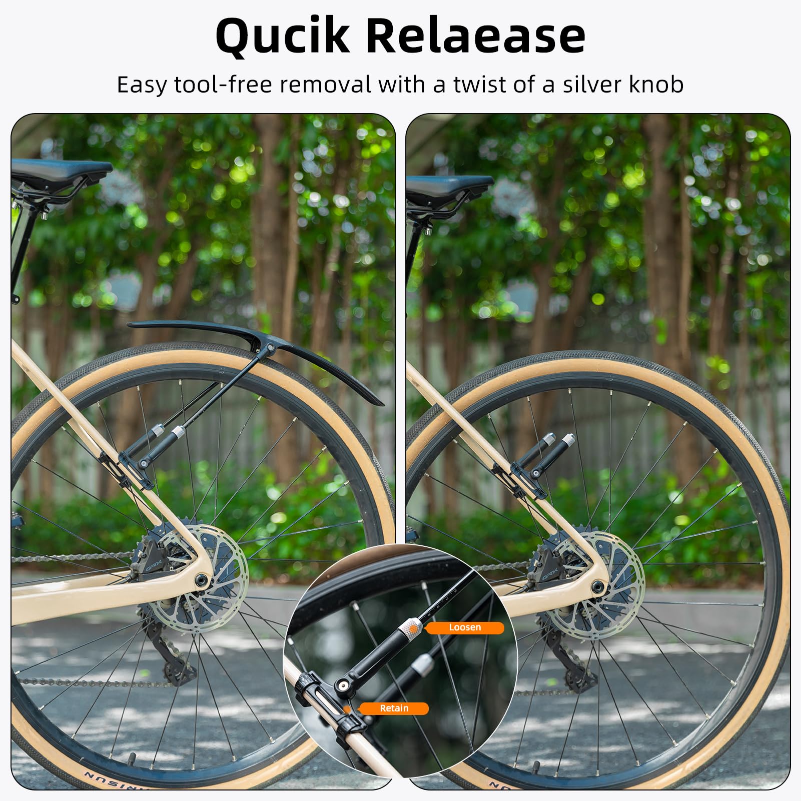 ROCKBROS Adjustable Bike Fenders Set for Road Bikes Easy Install - Triathlete Store