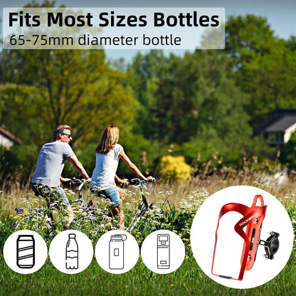 ROCKBROS 2-in-1 Bike Cup Holder Adjustable Bottle Cage for Handlebars & Seat Post