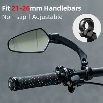 ROCKBROS Bike Handlebar Rear View Mirror with HD Anti-Glare Glass