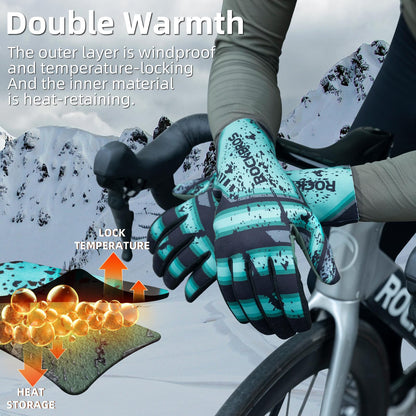 ROCKBROS Winter Cycling Gloves Men’s Thermal Windproof Full Finger MTB Gloves