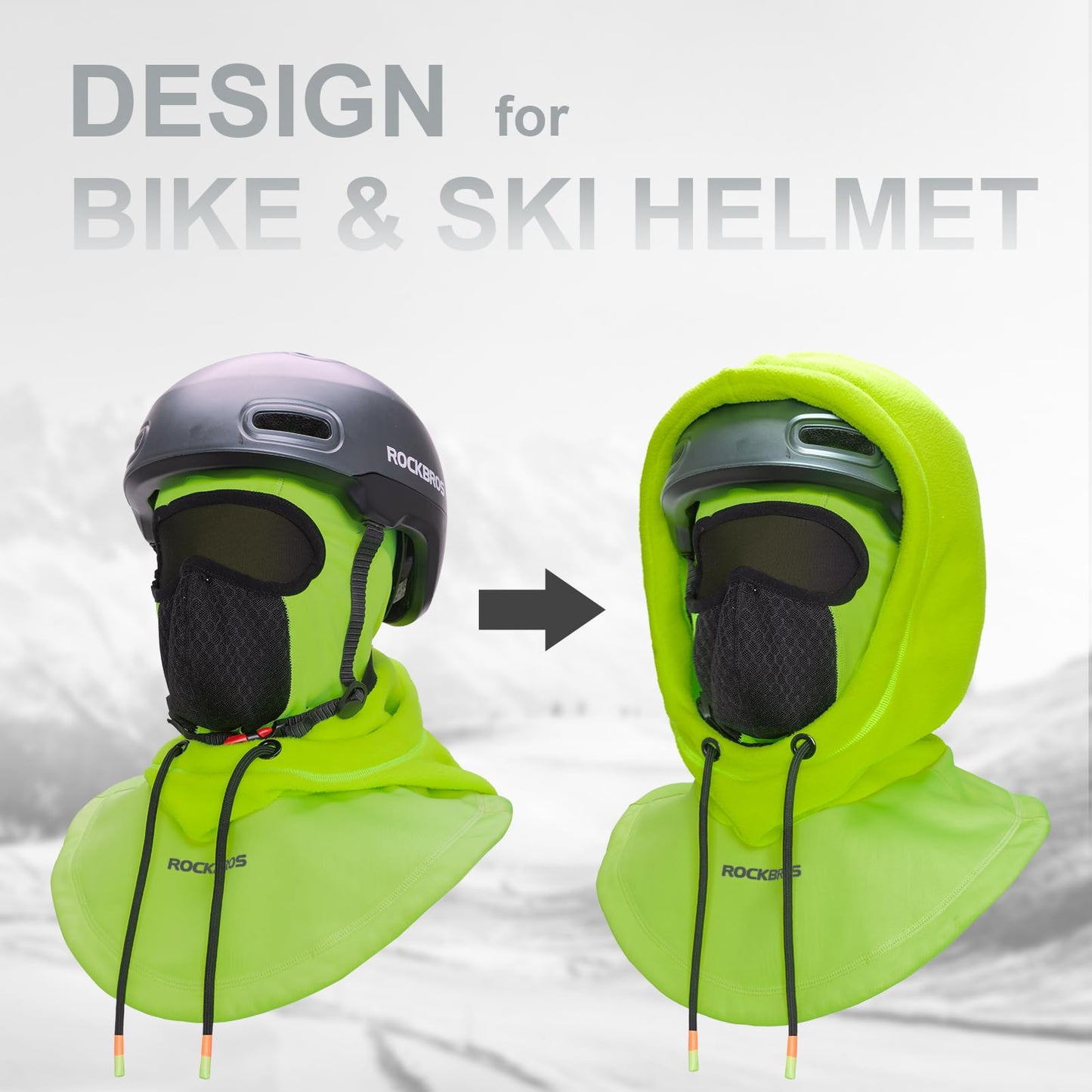 ROCKBROS Ski Balaclava Thermal Fleece Balaclava for Cold Weather Winter Men - Triathlete Store