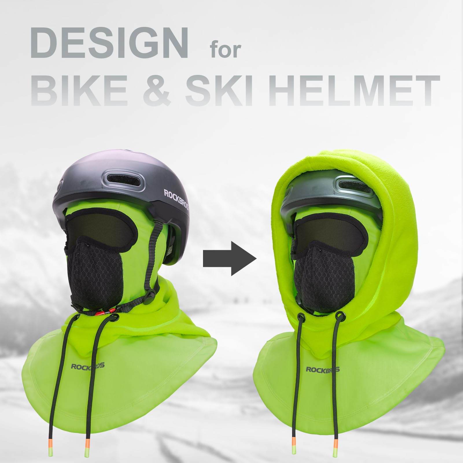 ROCKBROS Ski Balaclava Thermal Fleece Balaclava for Cold Weather Winter Men - Triathlete Store