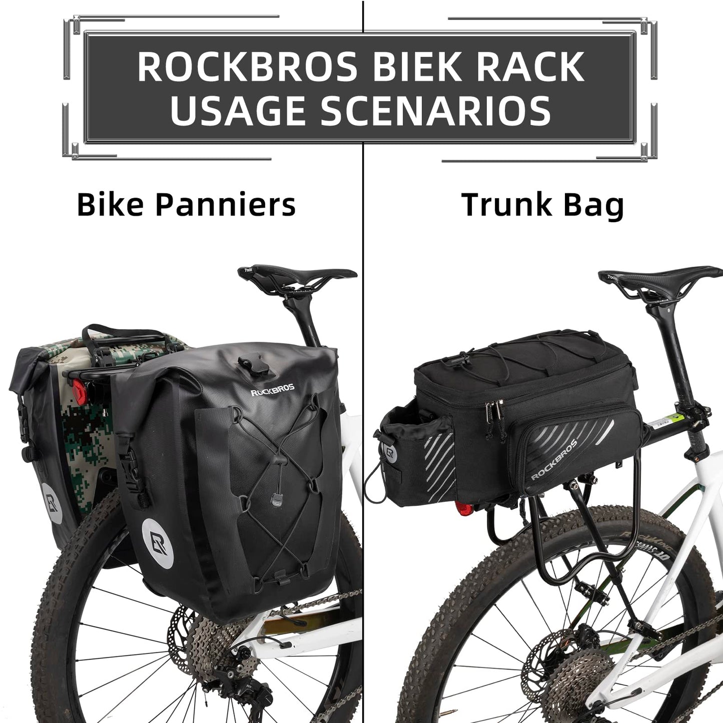 ROCKBROS Bike Cargo Rack Most 165lbs Capacity