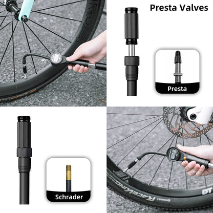 ROCKBROS Bike Tire Shock Mini Pump 320PSI High Pressure