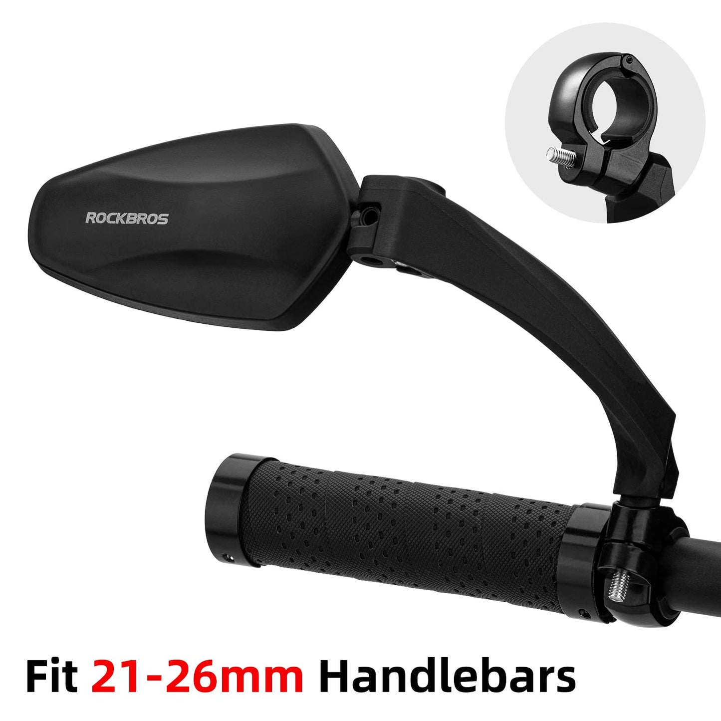ROCKBROS Bike Handlebar Rear View Mirror with HD Anti-Glare Glass