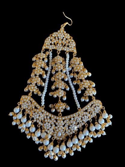 DJHR40 Punjabi jadau jhoomar in pearls ( READY TO SHIP)