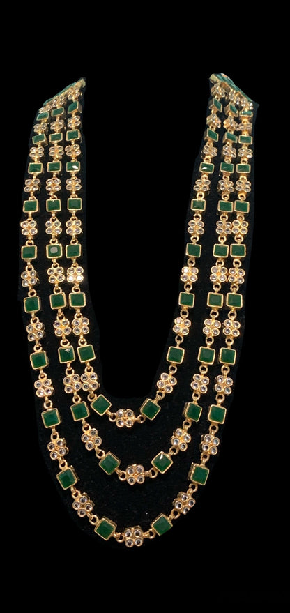 SAT1 Three layer long kundan mala ( SHIPS IN 3 WEEKS )