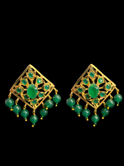 C204 Anushay choker set in green beads ( SHIPS IN 4 WEEKS )