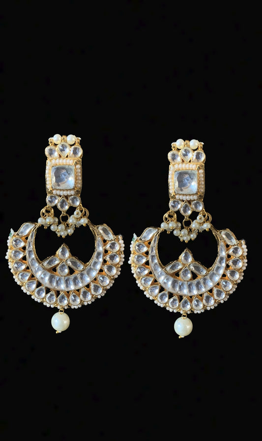 DER147 Alvira Chandbali in high quality kundan ( READY TO SHIP)