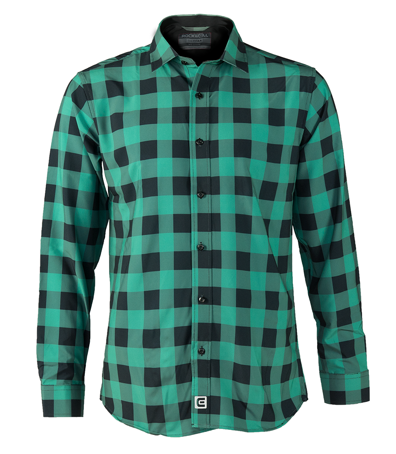 The Titan - Black/Green Plaid Long Sleeve
