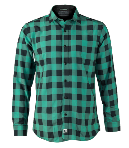 The Titan - Black/Green Plaid Long Sleeve