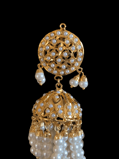 Jadau jhumka in pearls ( READY TO SHIP )