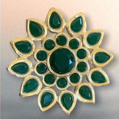 DJR37  Kundan ring  green ( READY TO SHIP )