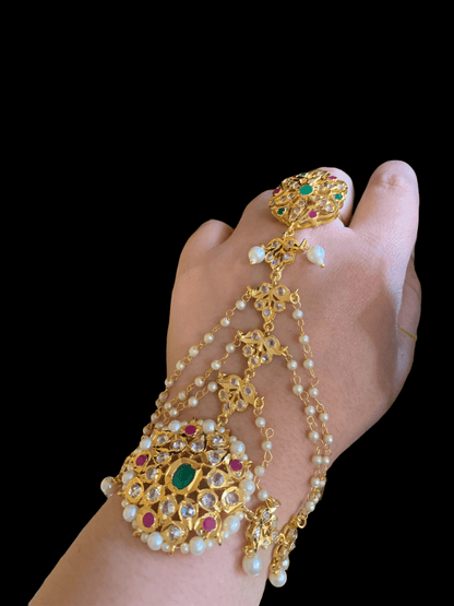 Ronak haathphool -1 pair ( ruby emerald    ) (READY TO SHIP )