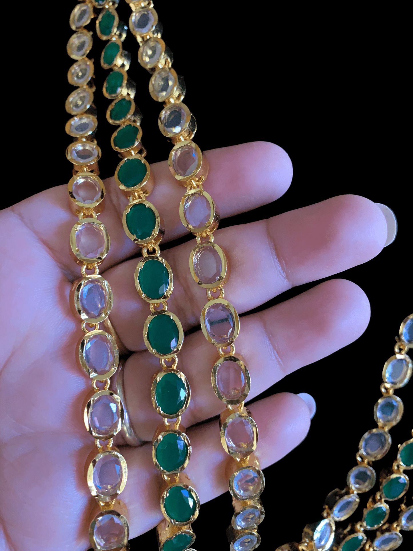 LN119 Marihah gold plated Rani haar in fresh water pearls (READY TO SHIP )