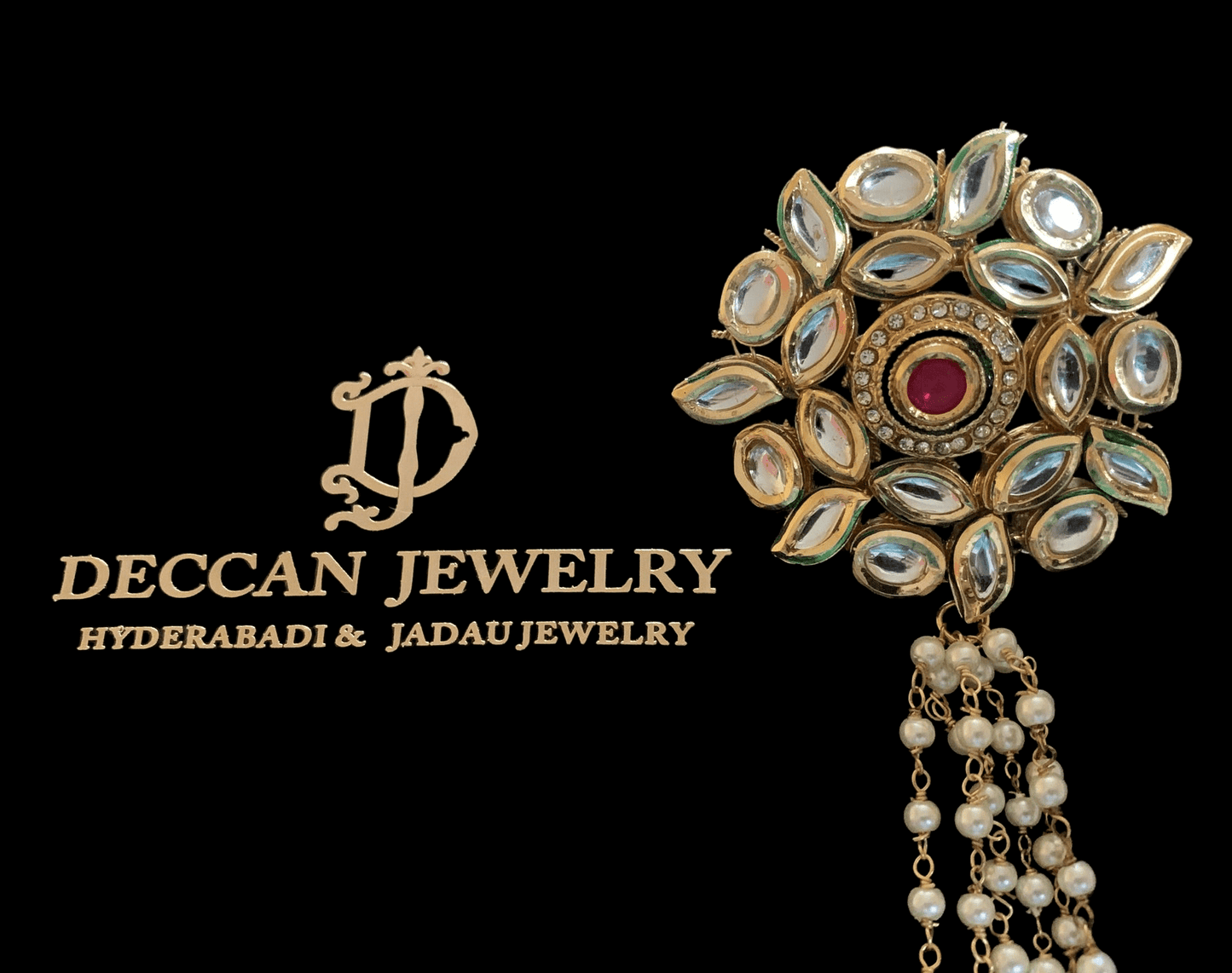 HP11 Jaeda kundan haath phool( SHIPS IN 4 WEEKS )