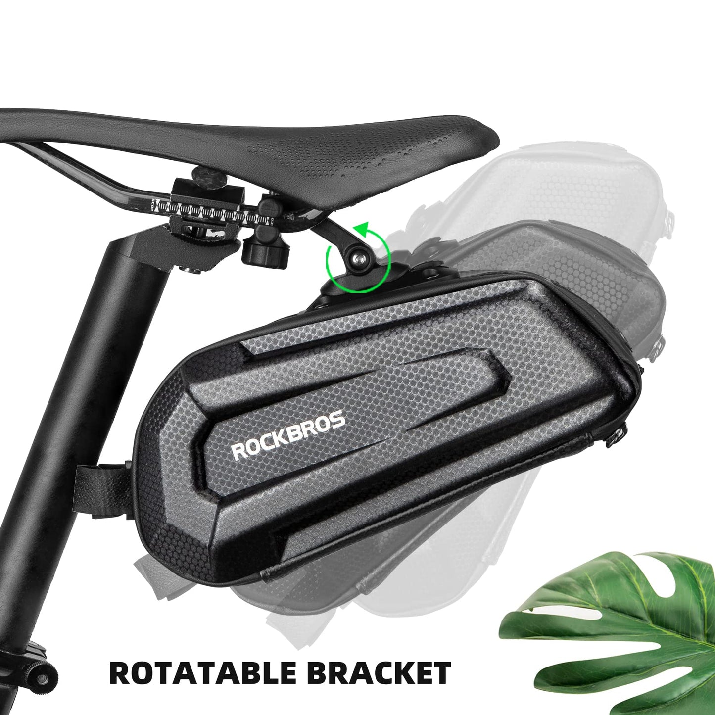 ROCKBROS Bike Bicycle 1.7L Saddle Seat Bag 3D Hard Shell with Silver Reflective Strip