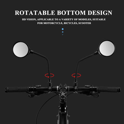 ROCKBROS 360° Adjustable HD Bike Mirror, Wide Angle Convex for Men Women