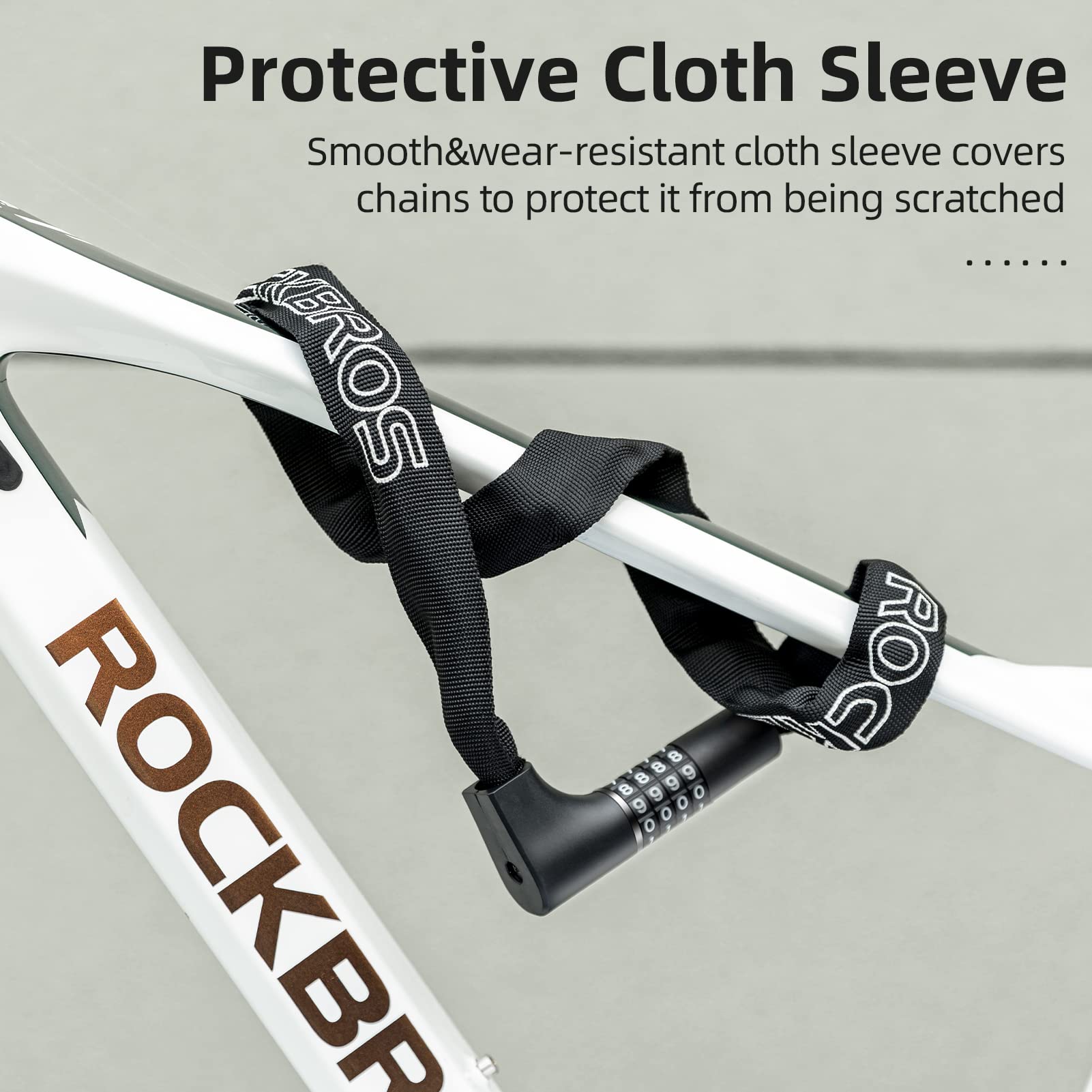 ROCKBROS 3.2FT Heavy Duty Bike Chain Lock Anti-Theft Security Lock Resettable Combination 2 Keys - Triathlete Store