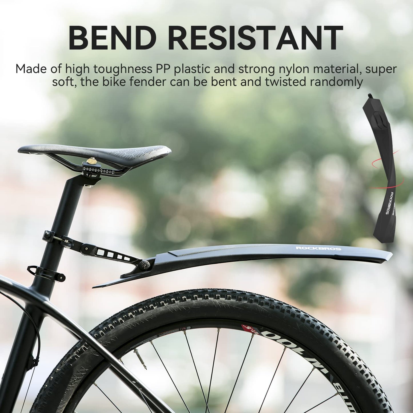 ROCKBROS Adjustable MTB Mud Guards Front & Rear Splash Guard - Triathlete Store
