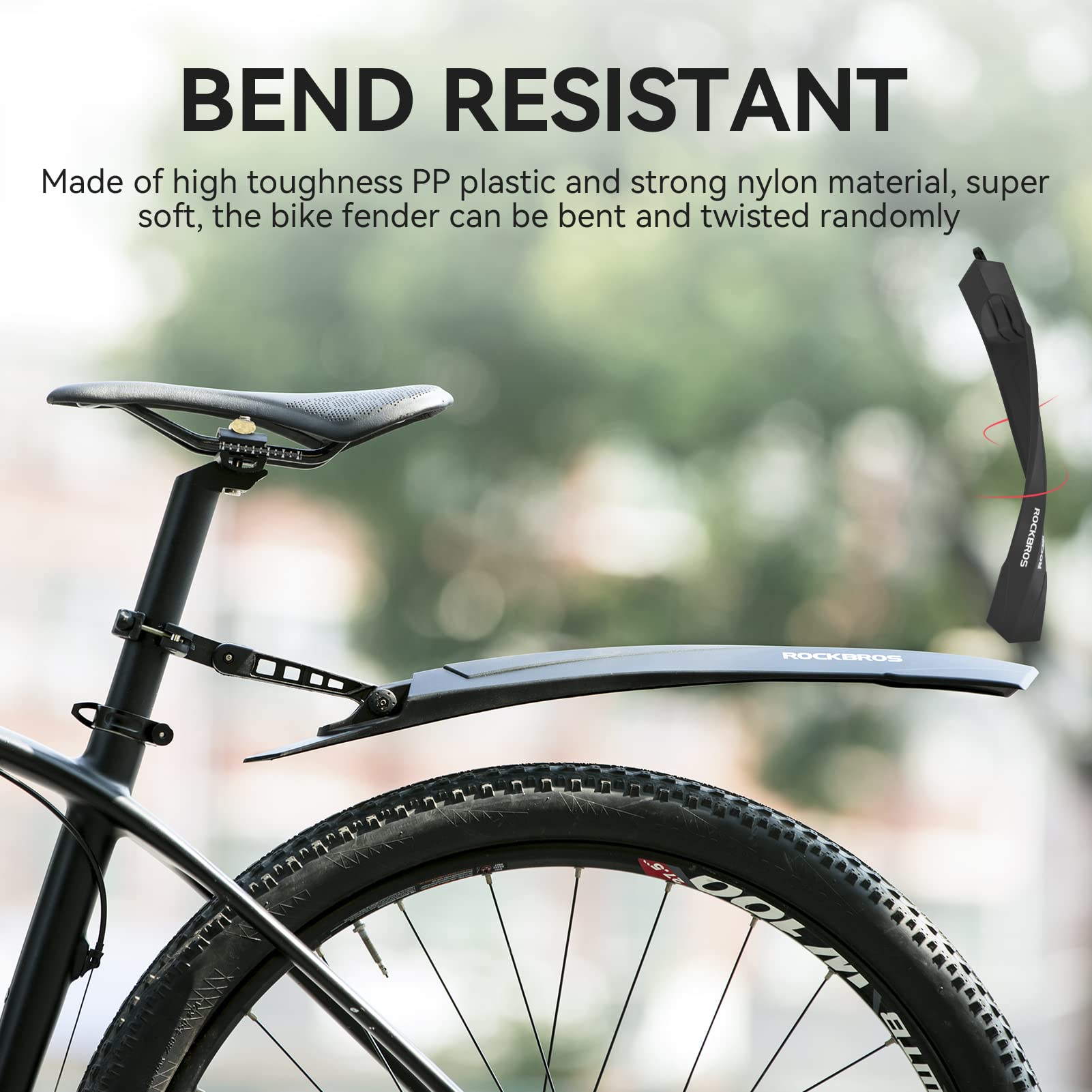 ROCKBROS Adjustable MTB Mud Guards Front & Rear Splash Guard - Triathlete Store