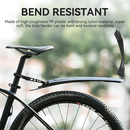 ROCKBROS Adjustable MTB Mud Guards Front & Rear Splash Guard - Triathlete Store