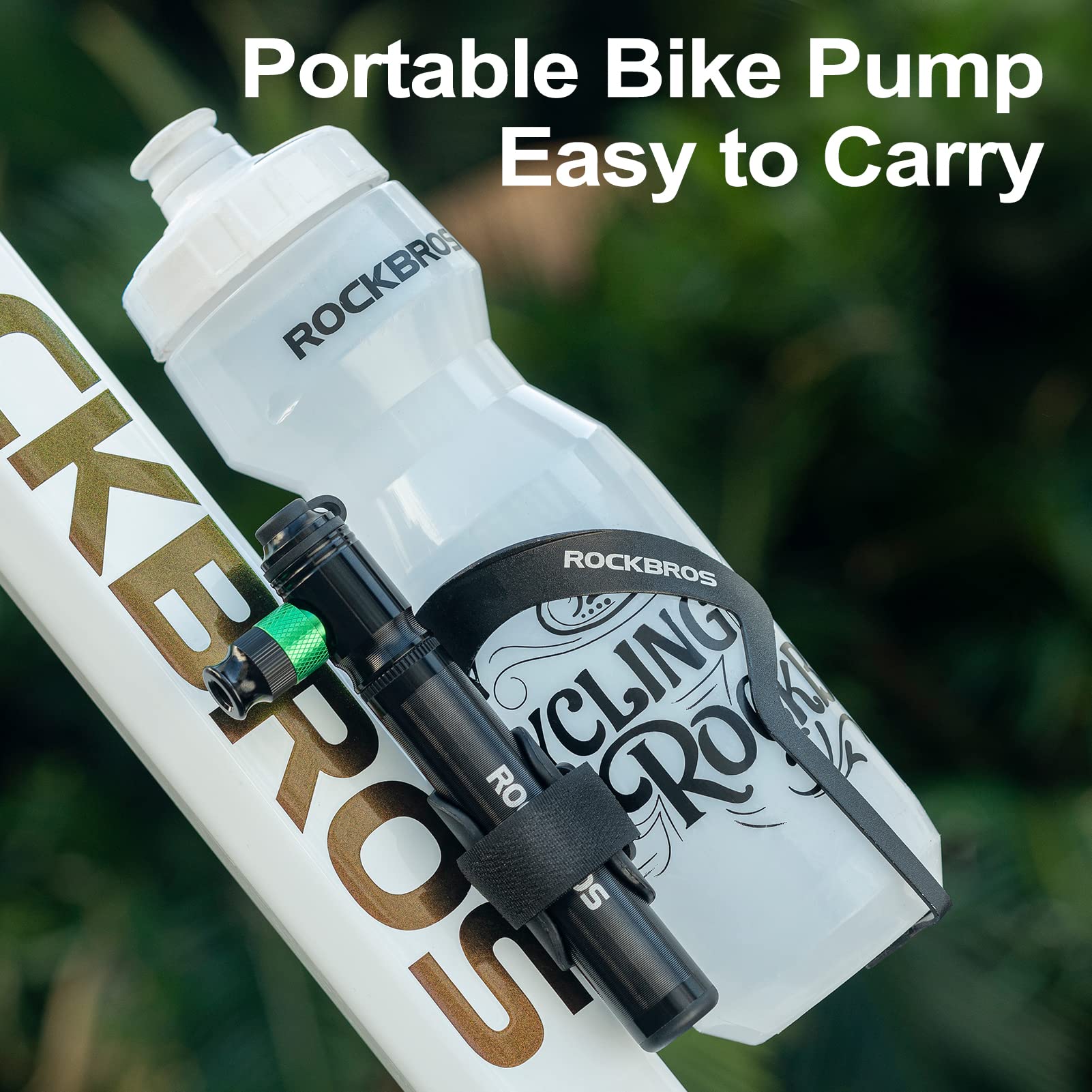 ROCKBROS Mini Hand Bike Tire Pump Dual Mode CO2 or Manual 110PSI - Triathlete Store