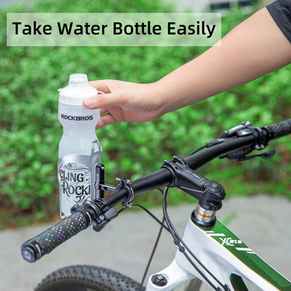 ROCKBROS 2-in-1 Bike Cup Holder Adjustable Bottle Cage for Handlebars & Seat Post