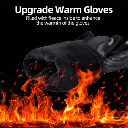 ROCKBROS Winter Gloves for Men Full Finger Touchscreen Cycling Gloves for Hiking Motorcycle