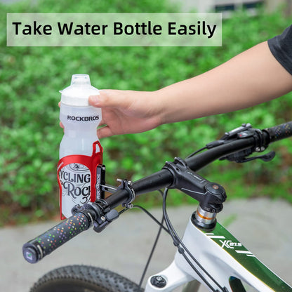 ROCKBROS 2-in-1 Bike Cup Holder Adjustable Bottle Cage for Handlebars & Seat Post