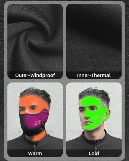 ROCKBROS Half Balaclava Mask Winter Thermal Half Mask Black Beige