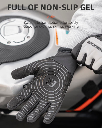 ROCKBROS Winter Cycling Thermal Running Ski Touchscreen Snow Gloves for Outdoor Sports