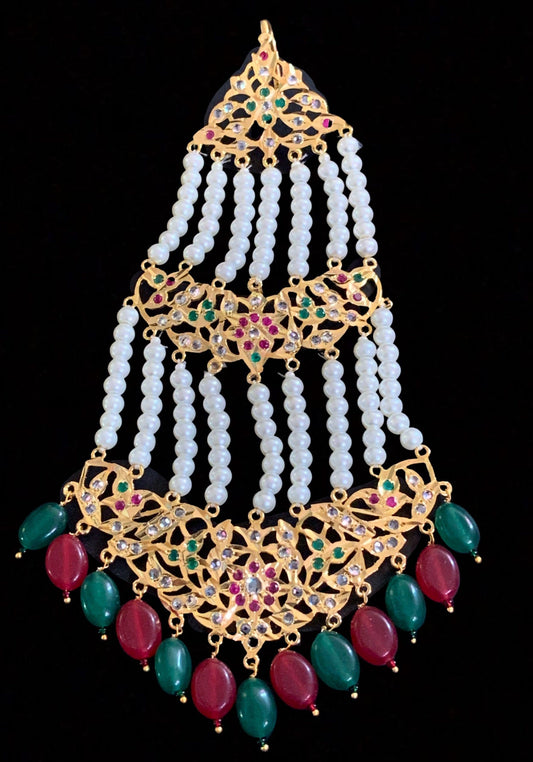 DJHR2 Nisa jhoomar in red green ( SHIPS IN 4 WEEKS )