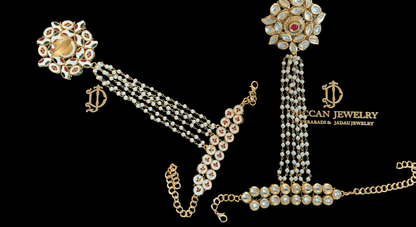 HP11 Jaeda kundan haath phool( SHIPS IN 4 WEEKS )