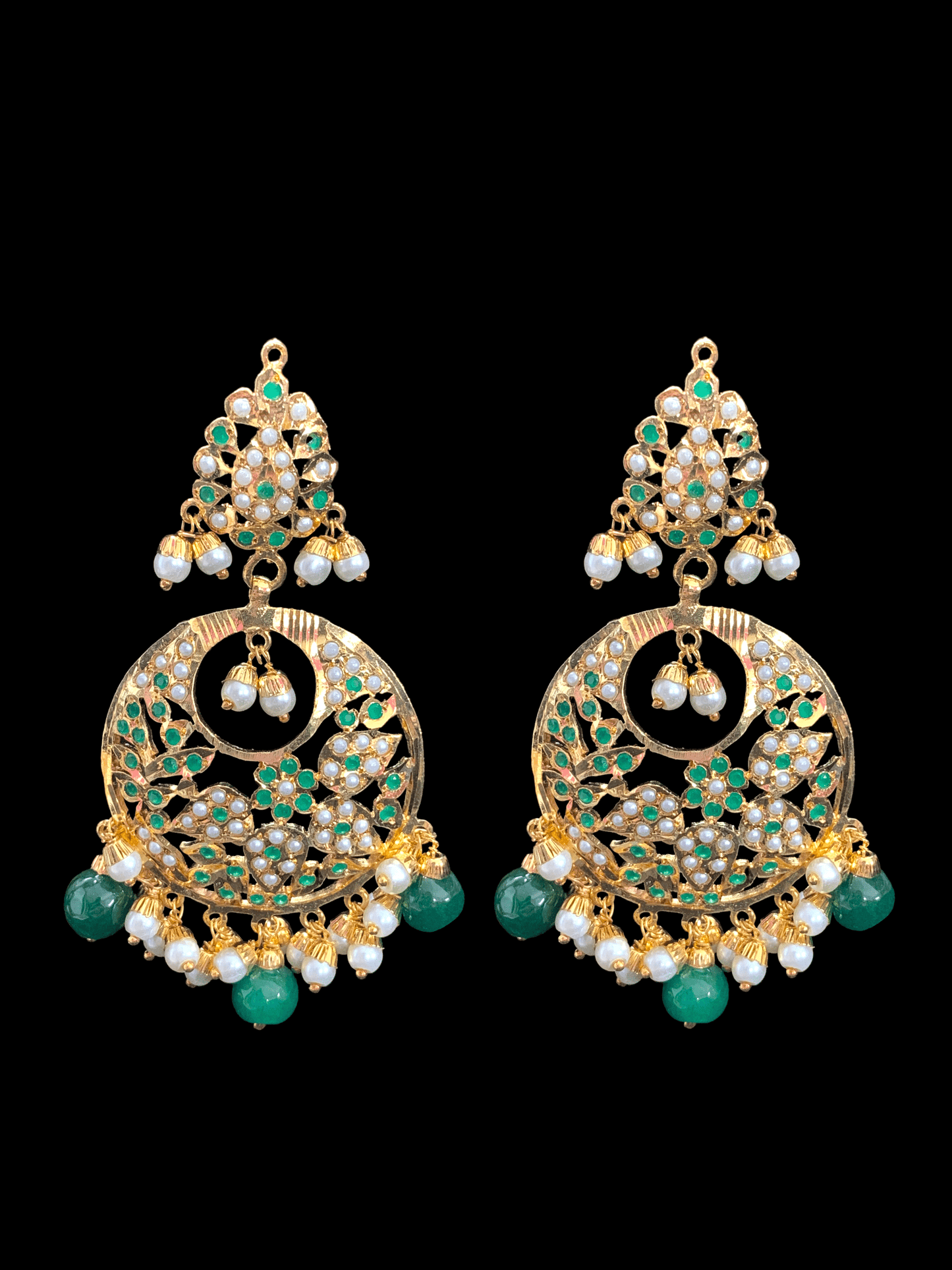 PS448 Naina  pendant set ( green  ) ( READY TO SHIP)