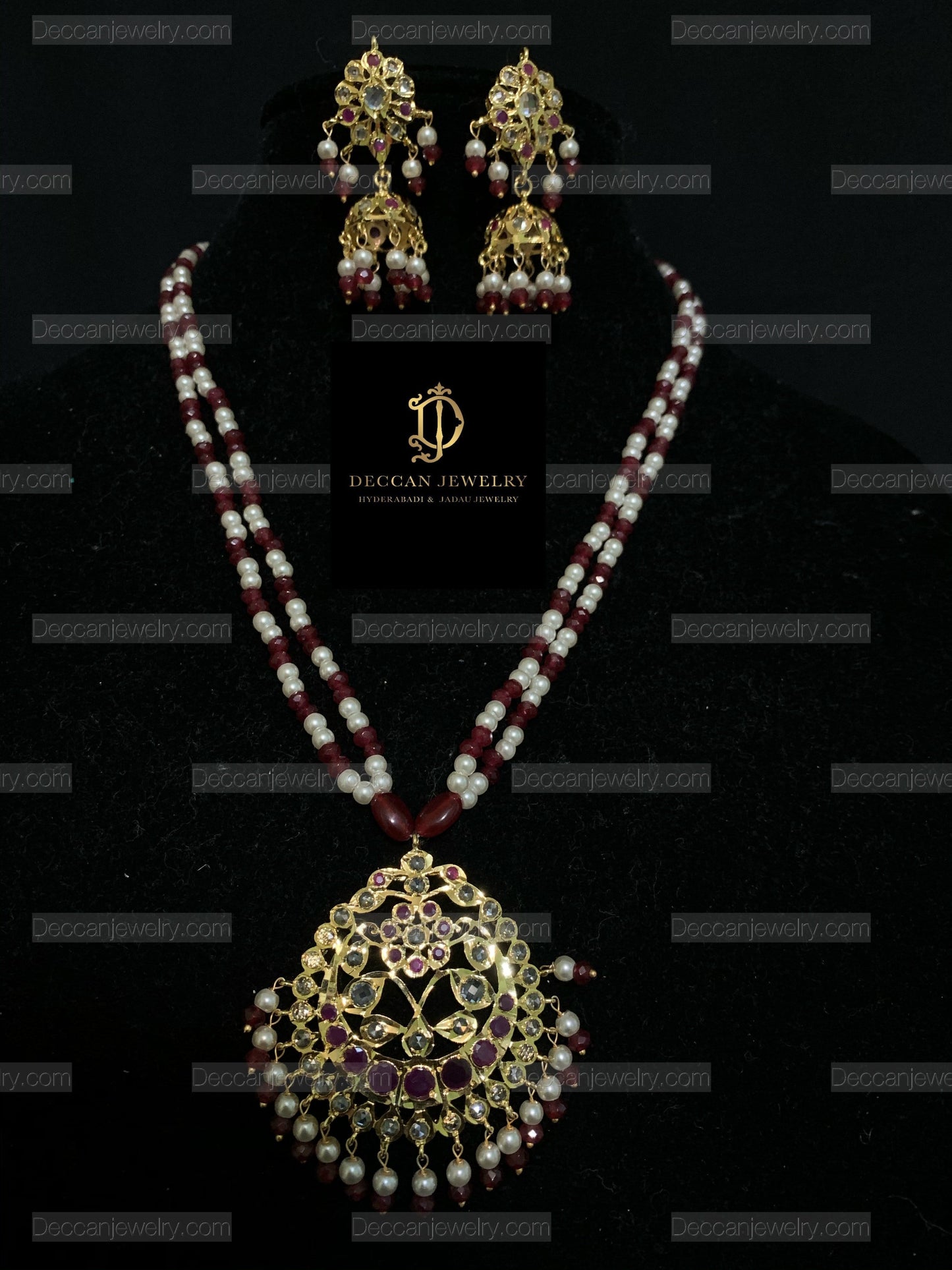 PS119 Sonya pendant set with earrings in rubies ( SHIPS IN 2 WEEKS )