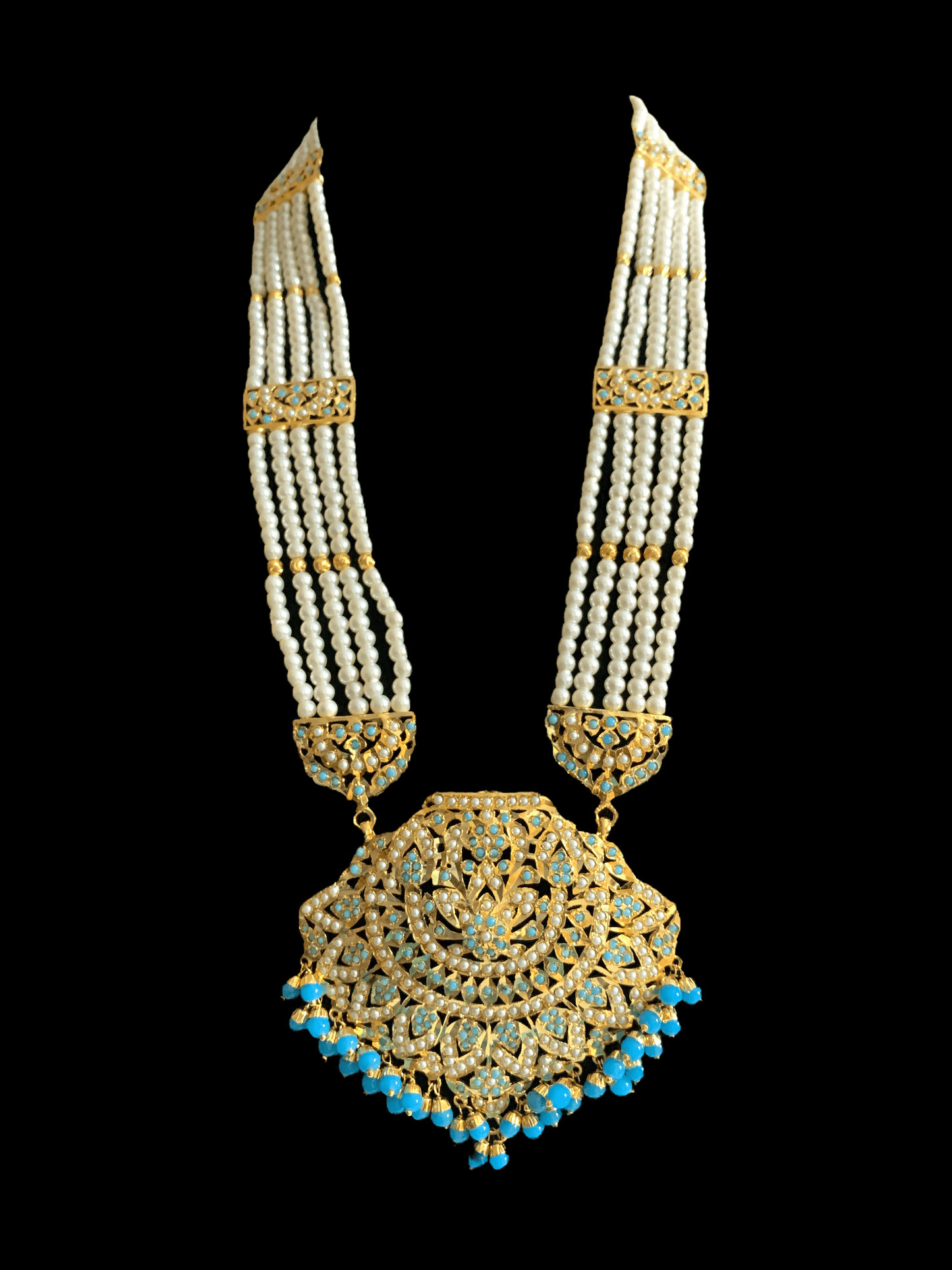 LN17 Jia Punjabi rani haar in turquoise / feroza ( SHIPS IN 4 WEEKS )