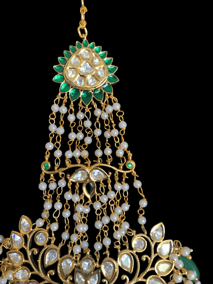 DJHR25  polki jhoomar - Green  ( READY TO SHIP )