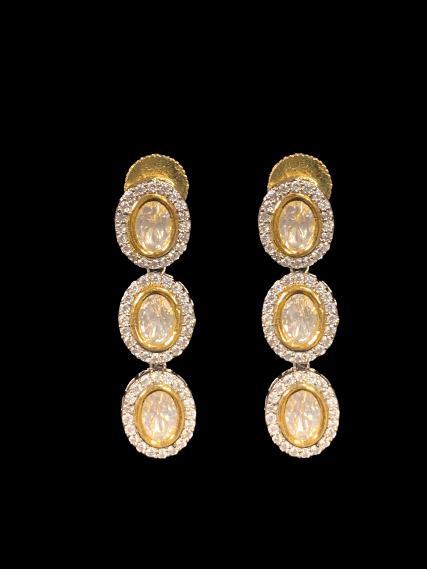 NS334 Victorian  plated polki necklace set ( READY TO SHIP )