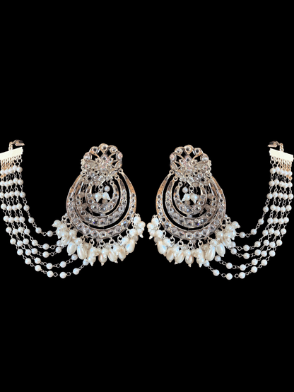 NS193 Malavika necklace set in silver plating   ( SHIPS IN 3 WEEKS )