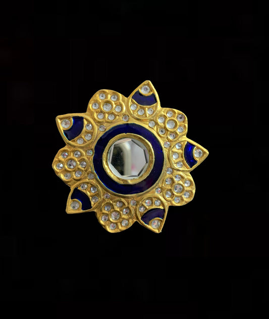 DJR59 Dua arsi with meenakari ring - blue  ( READY TO SHIP )