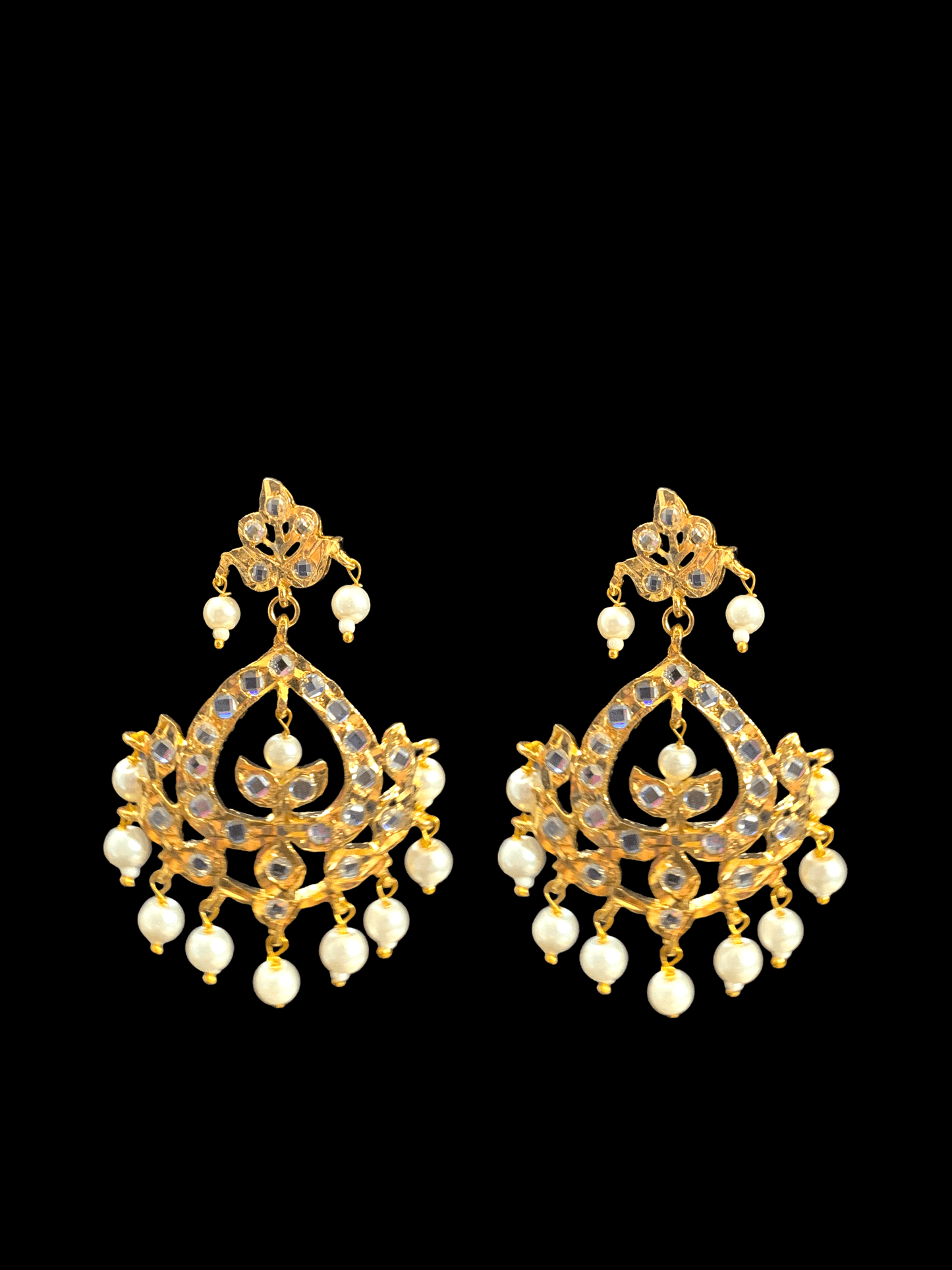 DER307 Dina hyderabadi  Chandbali with pearls ( SHIPS IN 4 WEEKS )