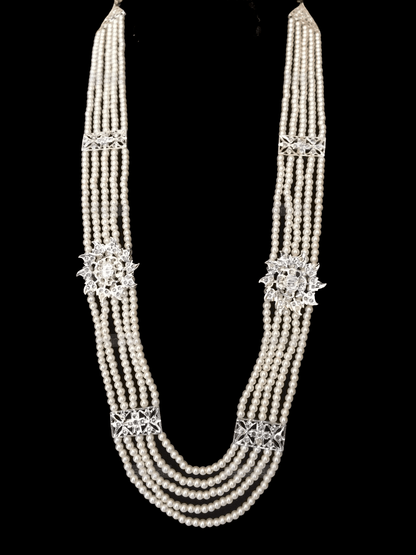 IZA silver plated long necklace with earrings (SHIPS IN 2 WEEKS )