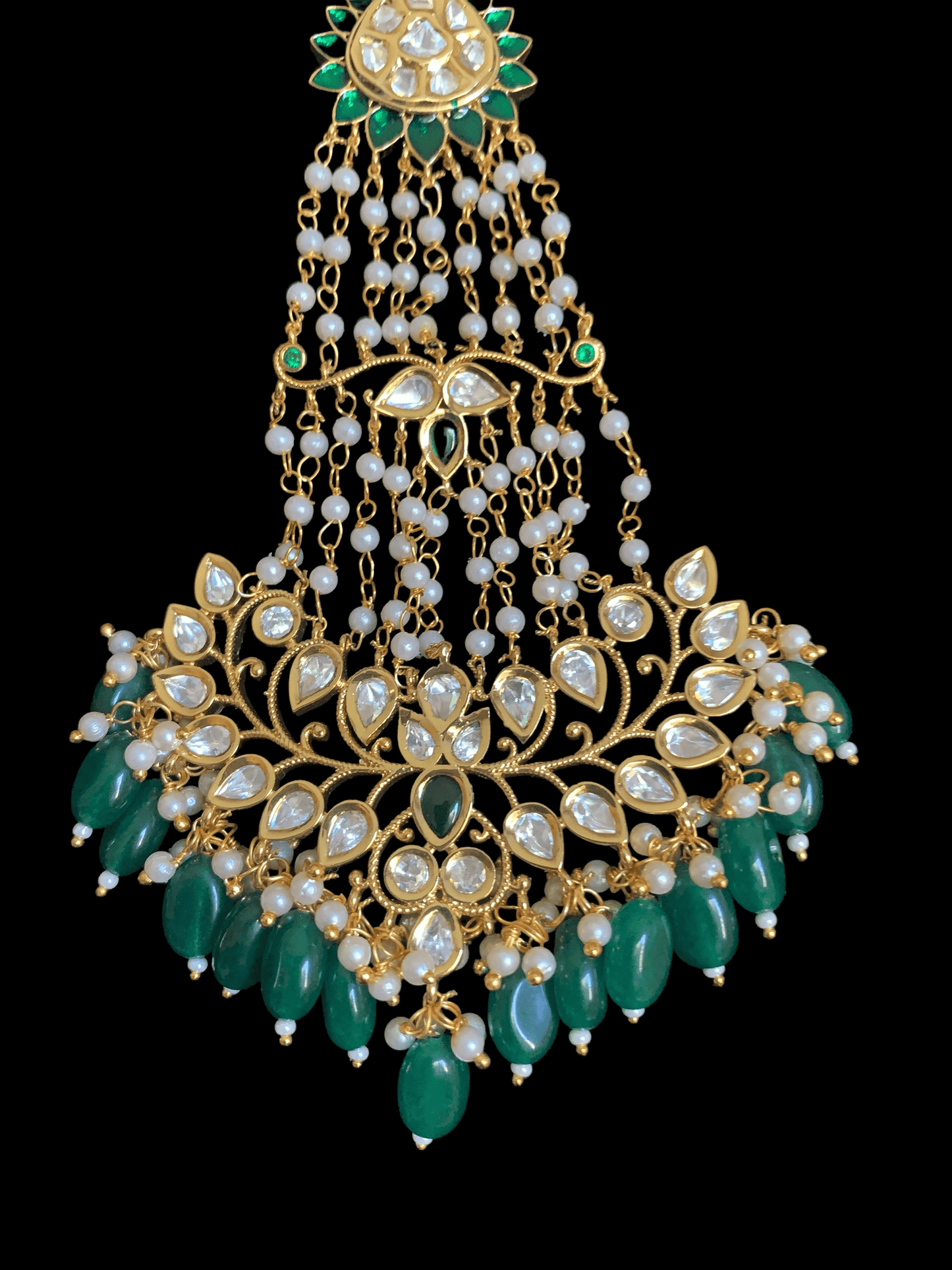 DJHR25  polki jhoomar - Green  ( READY TO SHIP )