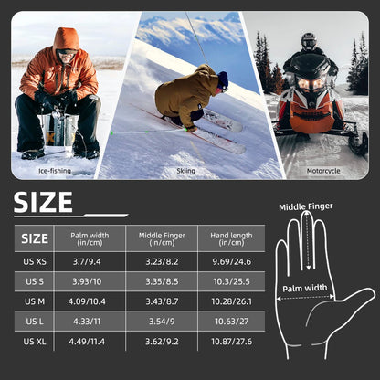 ROCKBROS Winter Thermal Cycling Warm Windproof Anti-Slip Gloves Touchscreen for Men Women