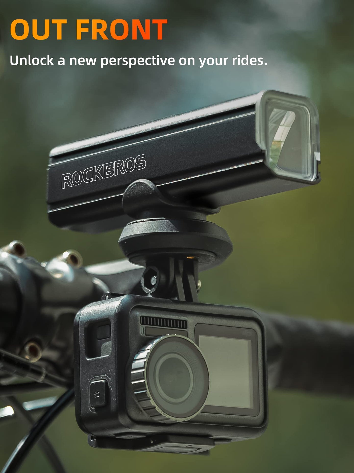ROCKBROS Out Front Mount for Garmin, iGPSPORT - Fits 32-35mm Handlebars