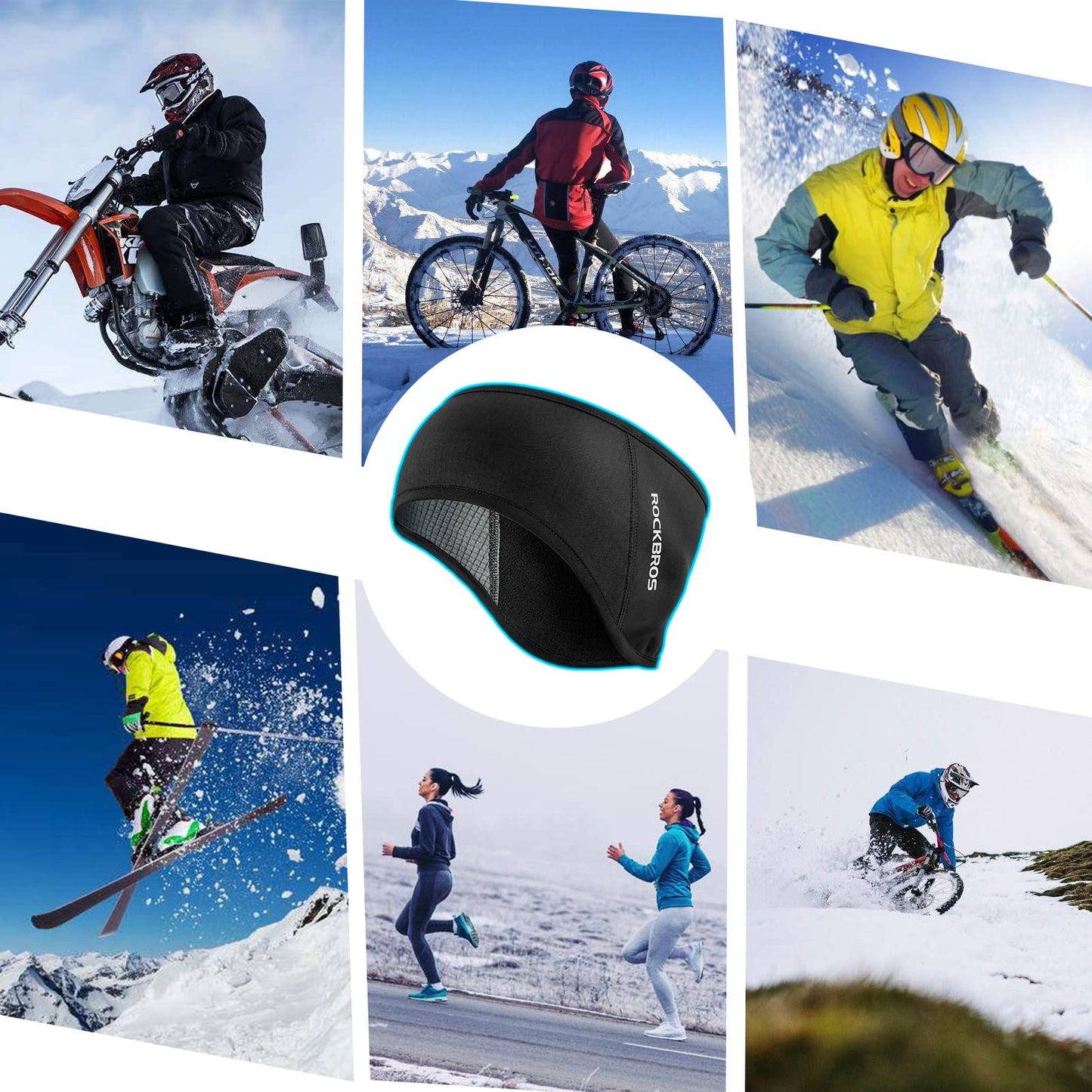 ROCKBROS Fleece Ear Warmers Headband for Men & Women, Warm Ear Cover